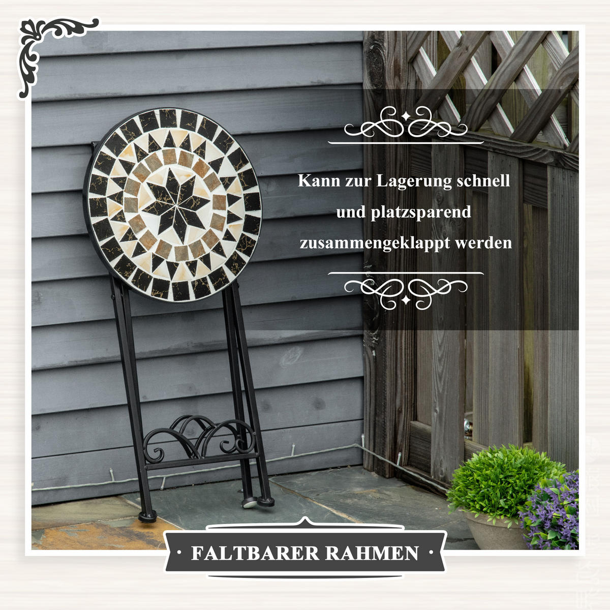 PFLANZENSTÄNDER, Metall, Schwarz+Weiß+Gelb - Multicolor, Metall (36/67/36cm) - Outsunny