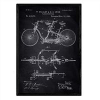 POSTER Tandem-Fahrrad Patent A3 Rahmenlos - Klar, Papier (29.7/5/42cm) - Nacnic