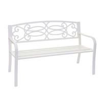 GARTENBANK 87x127x58cm Weiß 2-Sitzer - Weiß, Metall (127/87/58cm) - PROREGAL