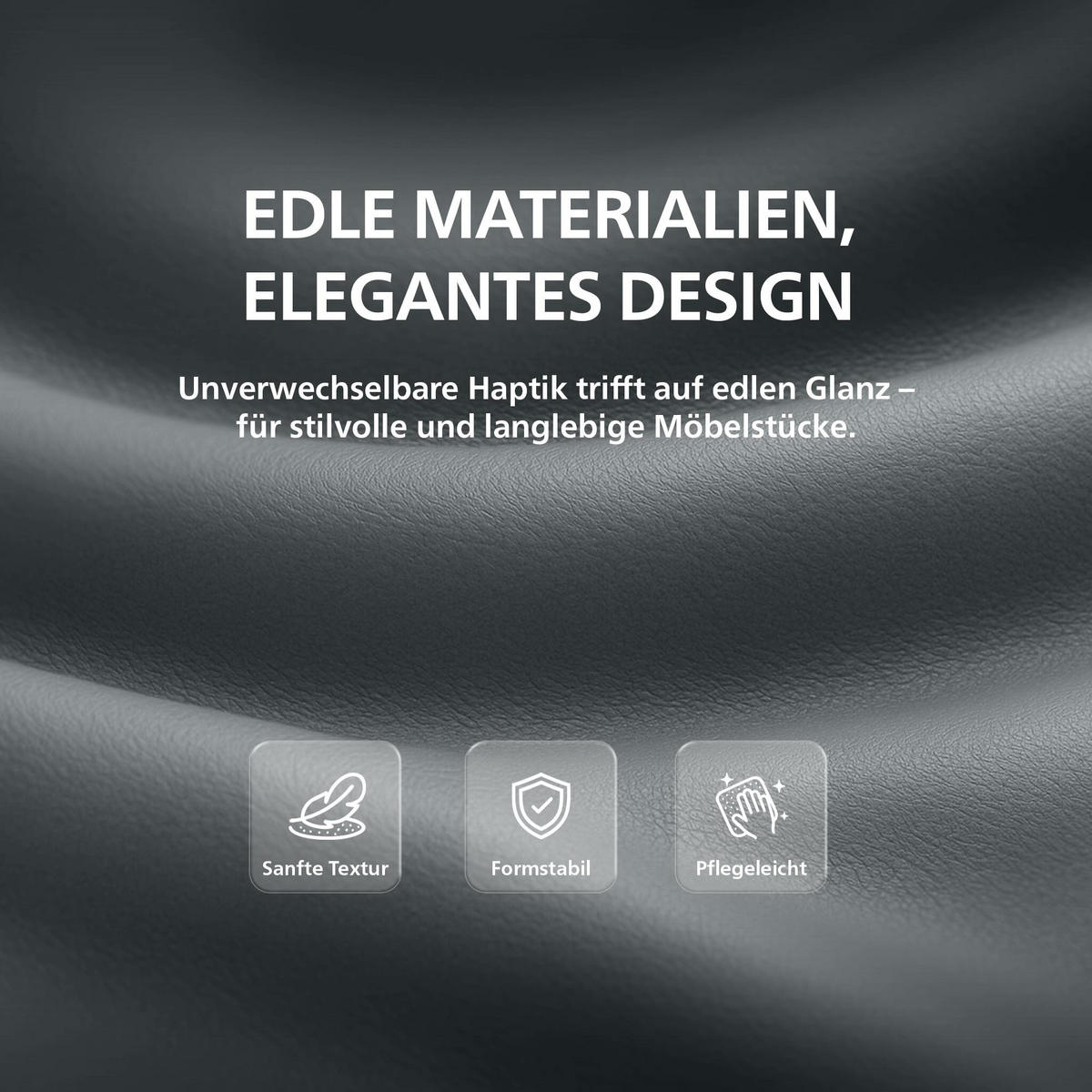 BARHOCKER 2er Set Lederlook Grau - Eukalyptusholzfarben/Grau, Holz/Textil (55/99/46cm) - CLP