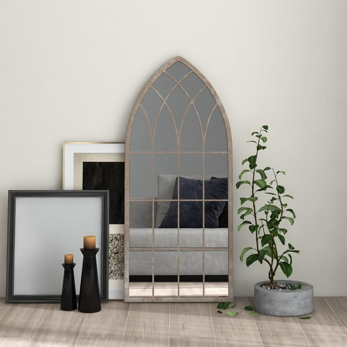 SPIEGEL Sandfarben 100x45 cm Eisen für den Innenbereich - Creme, Metall (45/100/1cm) - furnicato