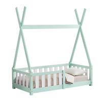 KINDERBETT Helsingborg - Mintgrün, Holz (70/140cm) - [en.casa]