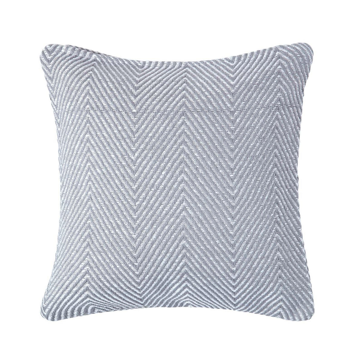KISSENHÜLLE Halden Fischgrät 45/45 cm - Grau, Textil (45/45cm) - Homescapes