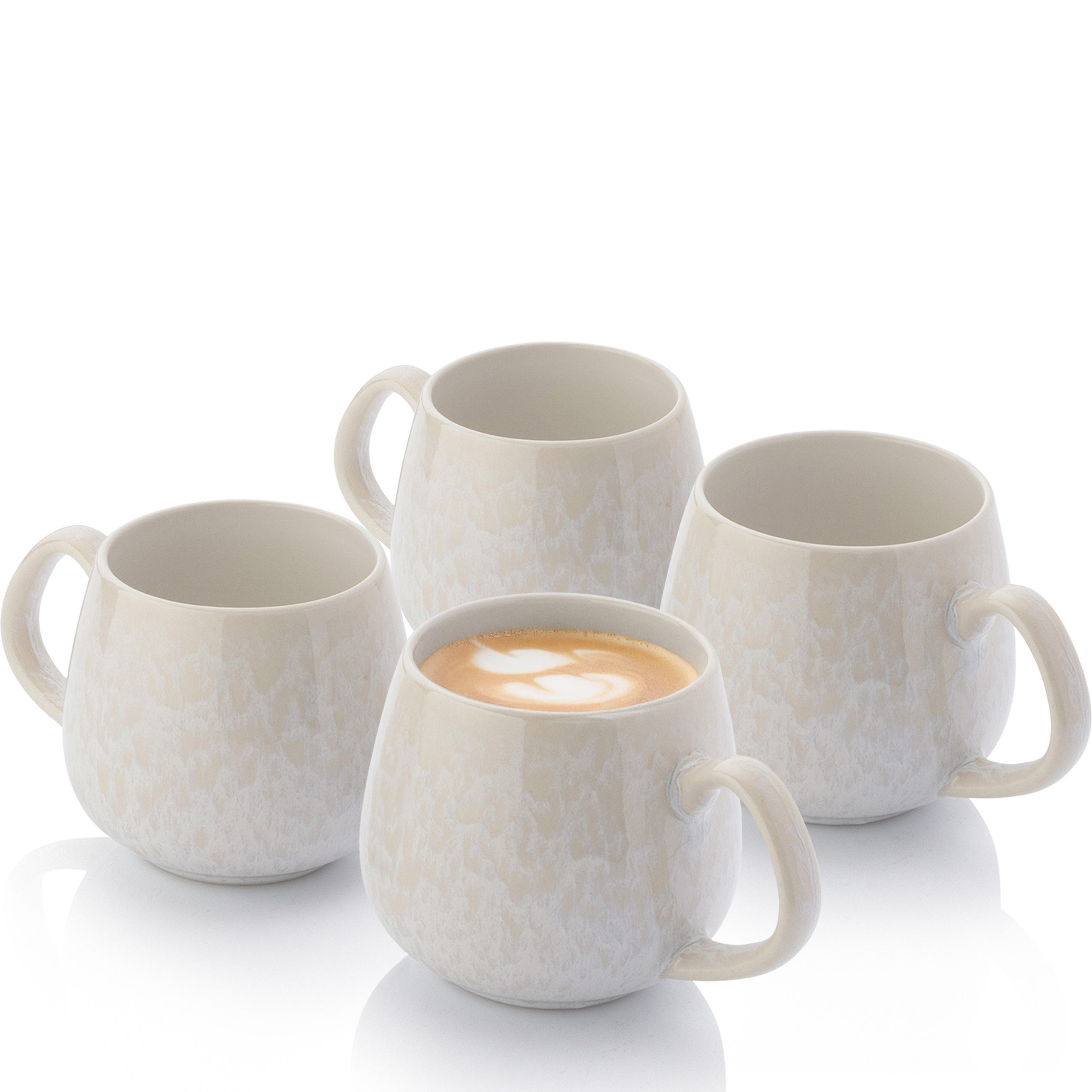 SÄNGER Kaffeebecher Set Korfu 4 teilig - Creme, Stein (6/7.5/6cm) - Sänger