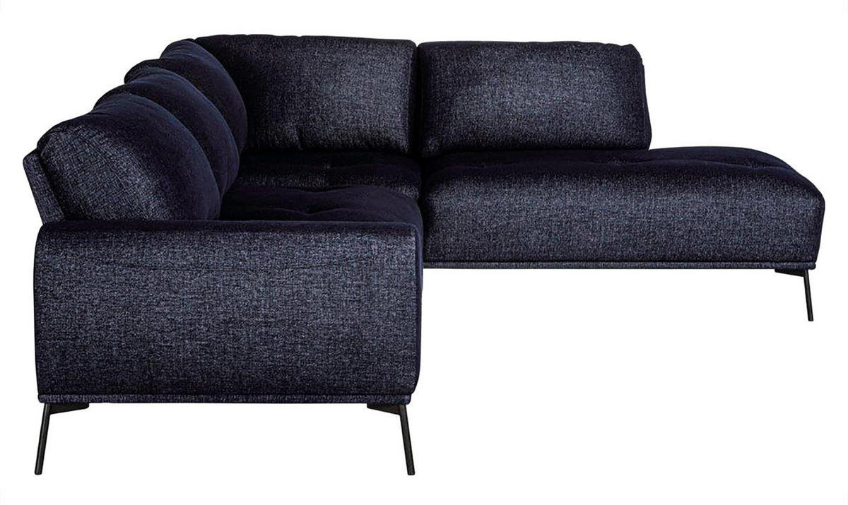 ECKSOFA Merukis dunkelblau - Schwarz/Dunkelblau, Textil/Metall (288/232cm) - Selsey