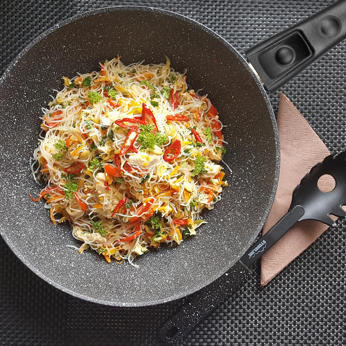WOK - Schwarz/Grau, Metall (30cm) - Stoneline