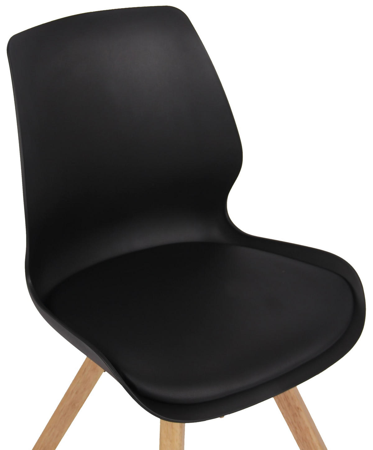 STUHL 2er Set Kunststoff schwarz - Eukalyptusholzfarben/Schwarz, Holz/Kunststoff (48/87/58cm) - CLP