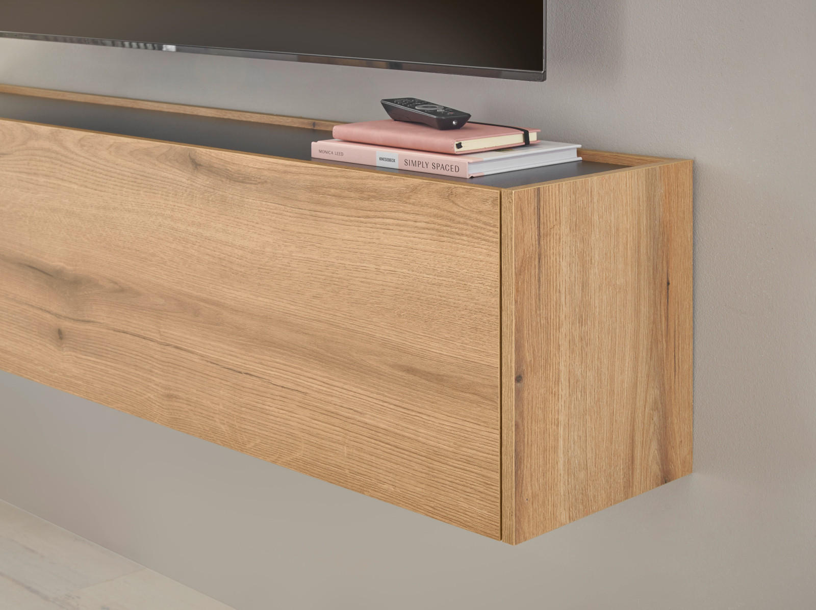 Thumbnail - Furn.Design Wohnwand, Eiche, Grau, Holz, Nachbildung,Eiche, Uni, Rechteckig, 340x180x30 cm, FSC Mix, Wohnzimmer, Wohnwän...