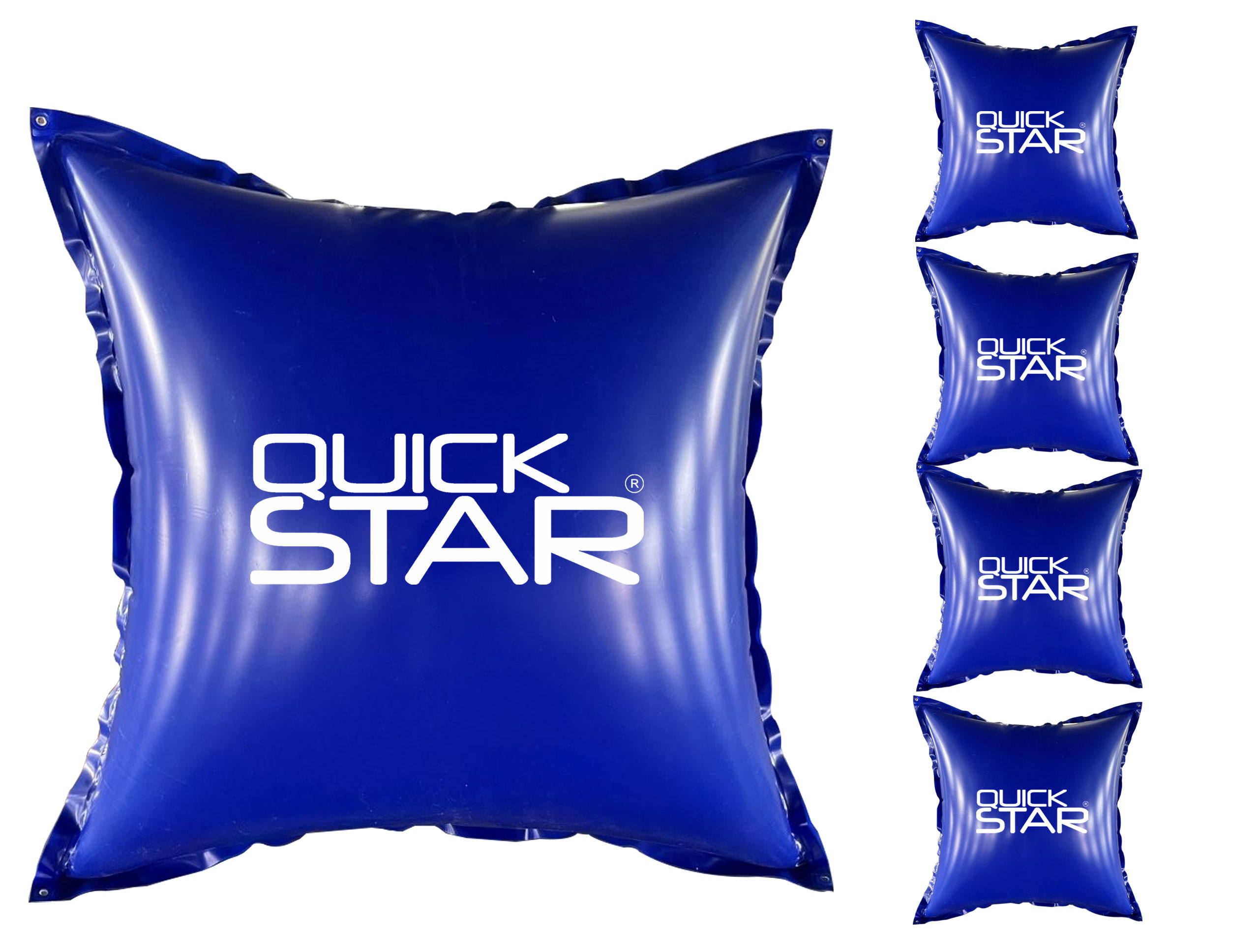 POOLKISSEN 5 Stück Eckig 120x120 cm Blau - Blau, Kunststoff (120/120cm) - QUICK STAR
