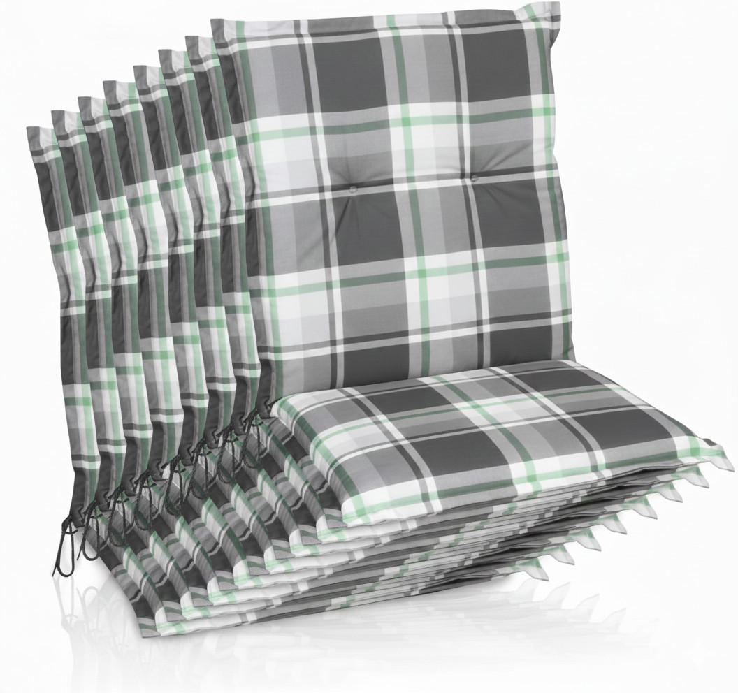 NIEDERLEHNERAUFLAGE Sunny MK 100x50x6cm Mintgrün Kariert (8tlg) - Mintgrün, Textil (50/6/100cm) - Beautissu 