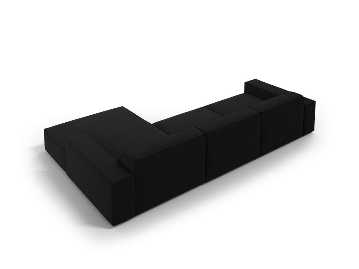 ECKSOFA rechts Jodie aus strukturiertem Stoff schwarz 4 Sitzplätze - Schwarz, Textil (166/284cm) - Micadoni