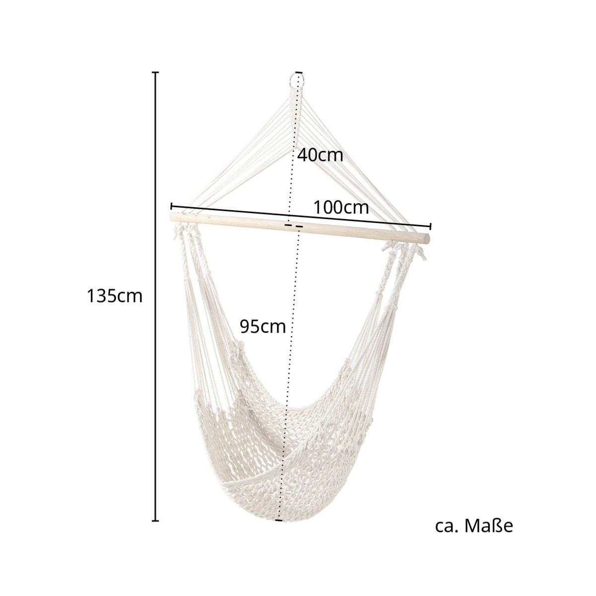 HÄNGESESSEL in Netz-Optik Beige - Beige, Textil (100/130/100cm) - SVITA