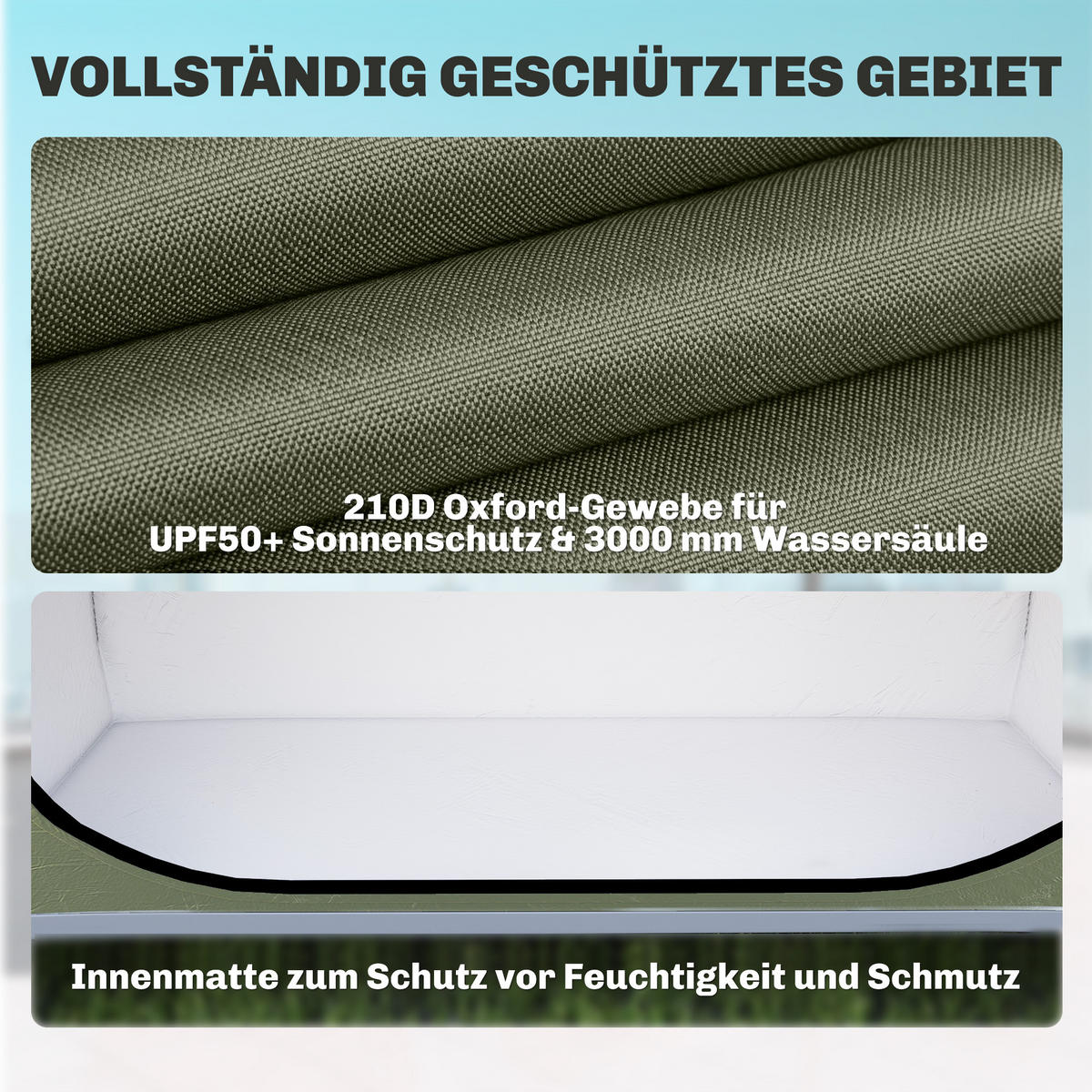 FAHRRADZELT für 2 Fahrräder Fahhrradgarage mit Belüftung UPF50+ Wasserdicht 210D Oxford 200 x 80 x 170 cm - Grün, Textil (200/170/80cm)