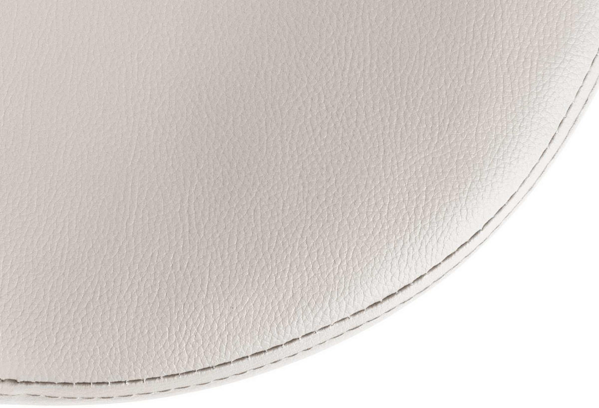 BARHOCKER Pontius Kunstleder chrom weiß - Chromfarben/Weiß, Kunststoff/Metall (38.5/81/38.5cm) - TPFLiving