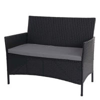 POLY-RATTAN GARTENBANK Anthrazit, Grau - Anthrazit/Grau, Kunststoff (106/83/60cm) - MCW