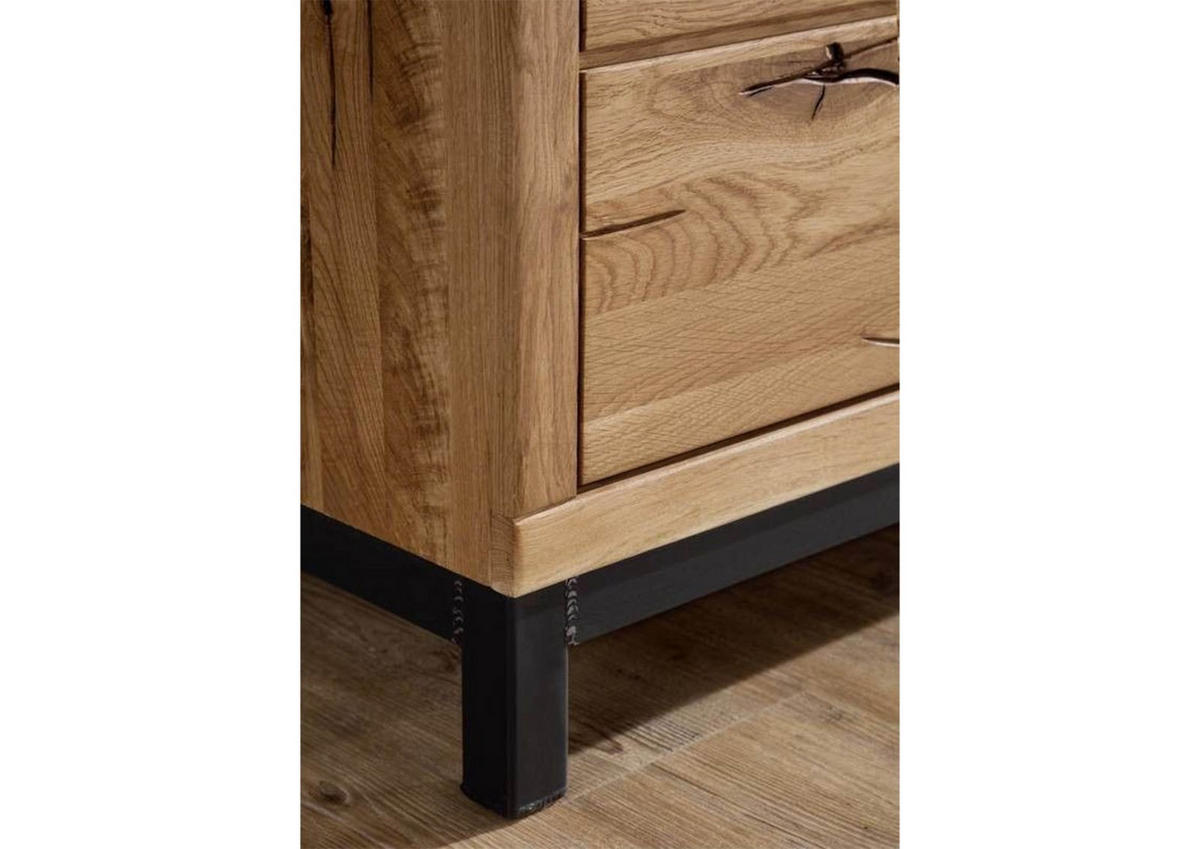 SIDEBOARD Wildeiche 175x45x85 natur geölt VILLANDERS #109 - Braun, Holz (175/85/45cm) - Massivmoebel24