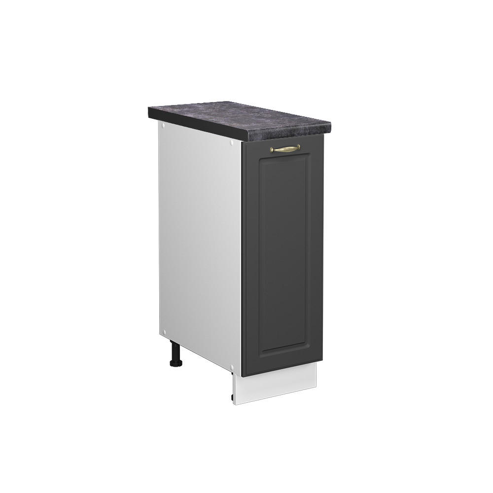 APOTHEKERUNTERSCHRANK Fame-Line Anthrazit-Gold 30 cm, AP Anthrazit - Anthrazit/Graphitfarben, Holzwerkstoff (30/82/60cm) - Vicco