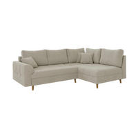 ECKSOFA Henrik Beige Boucle - Ottomane rechts - Beige/Braun, Holz/Textil (231/161cm) - S-Style Möbel