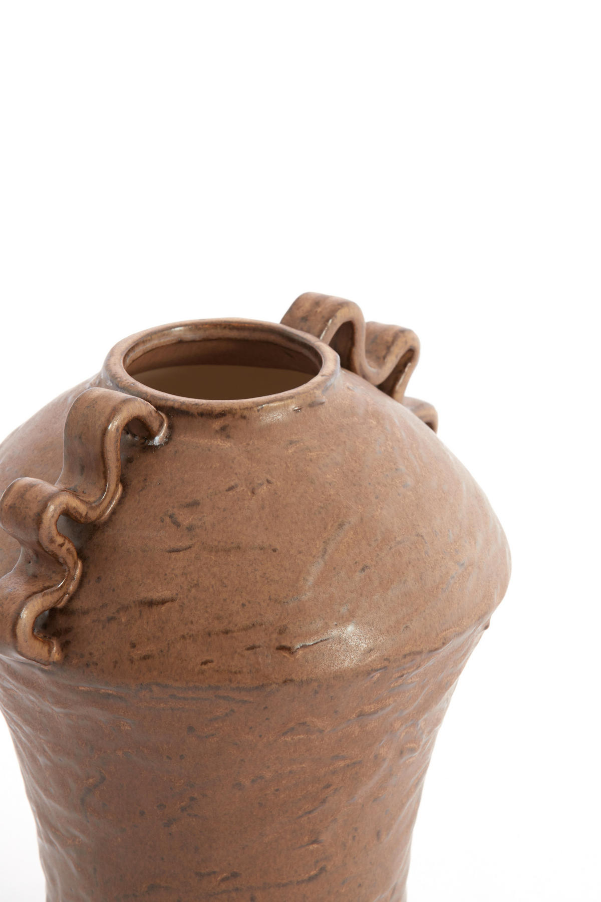 VAZE Volca Braun 24/20.5/28 cm - Braun, Keramik (28cm) - Light & Living