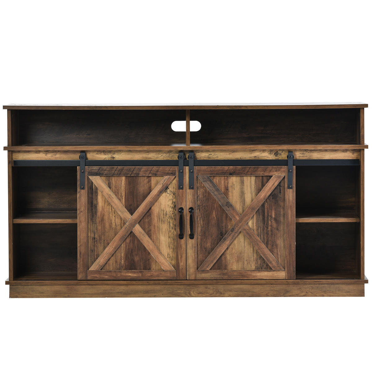 LOWBOARD 148/40/78 cm aus Spanplatte mit Schiebetüren und verstellbaren Einlegeböden Braun - Rotbraun, Holzwerkstoff (148/78/40cm) - Modenvie