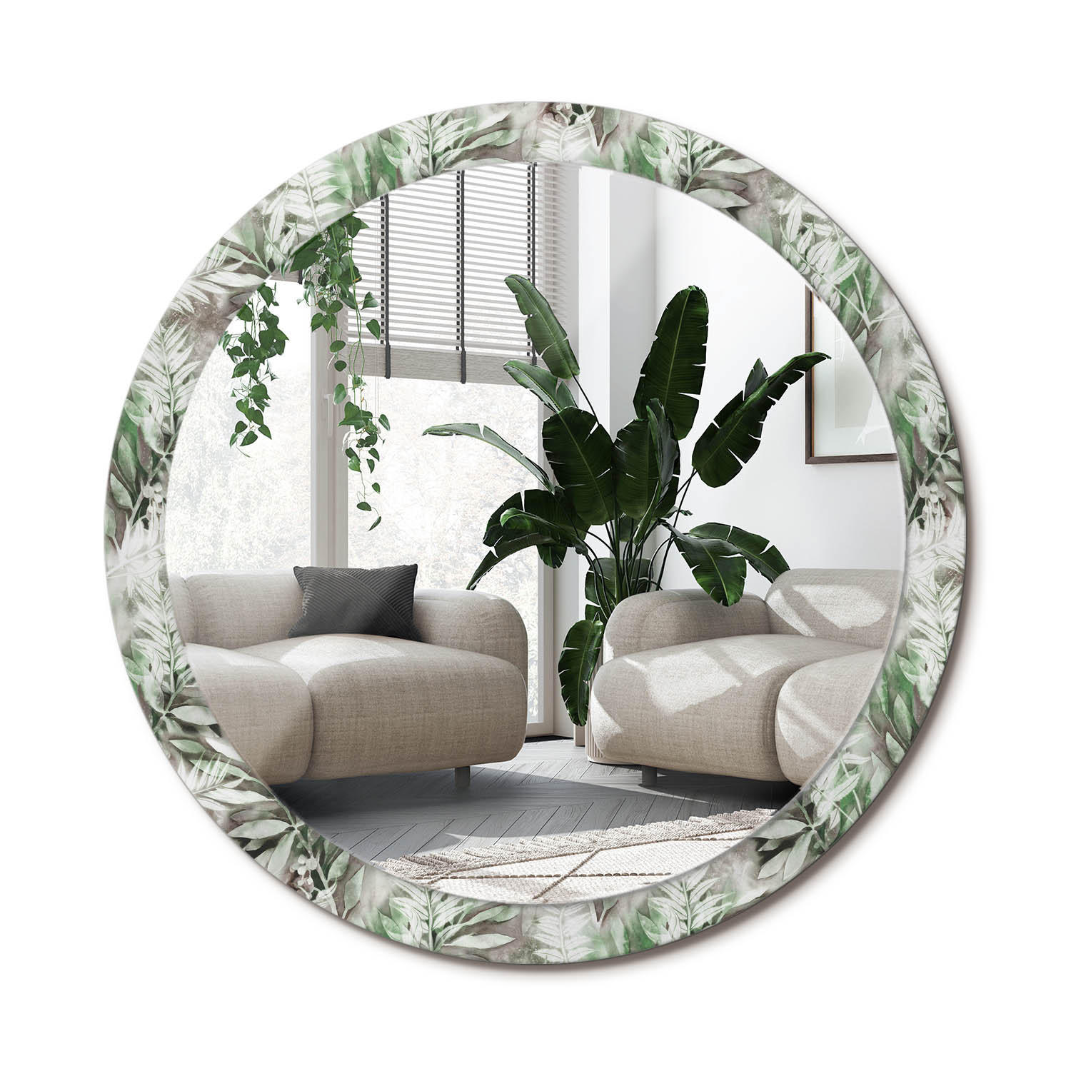 SPIEGEL Rund Ø 100 cm mit Aufdruck - Multicolor, Glas (100/100/0.4cm) - Wallfluent