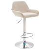 BARHOCKER DUBLIN Creme Stoff Chrom - Creme, Textil/Metall (51/89/52cm) - DELUKE
