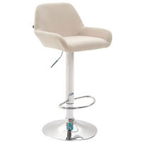 BARHOCKER DUBLIN Creme Stoff Chrom - Creme, Textil/Metall (51/89/52cm) - DELUKE