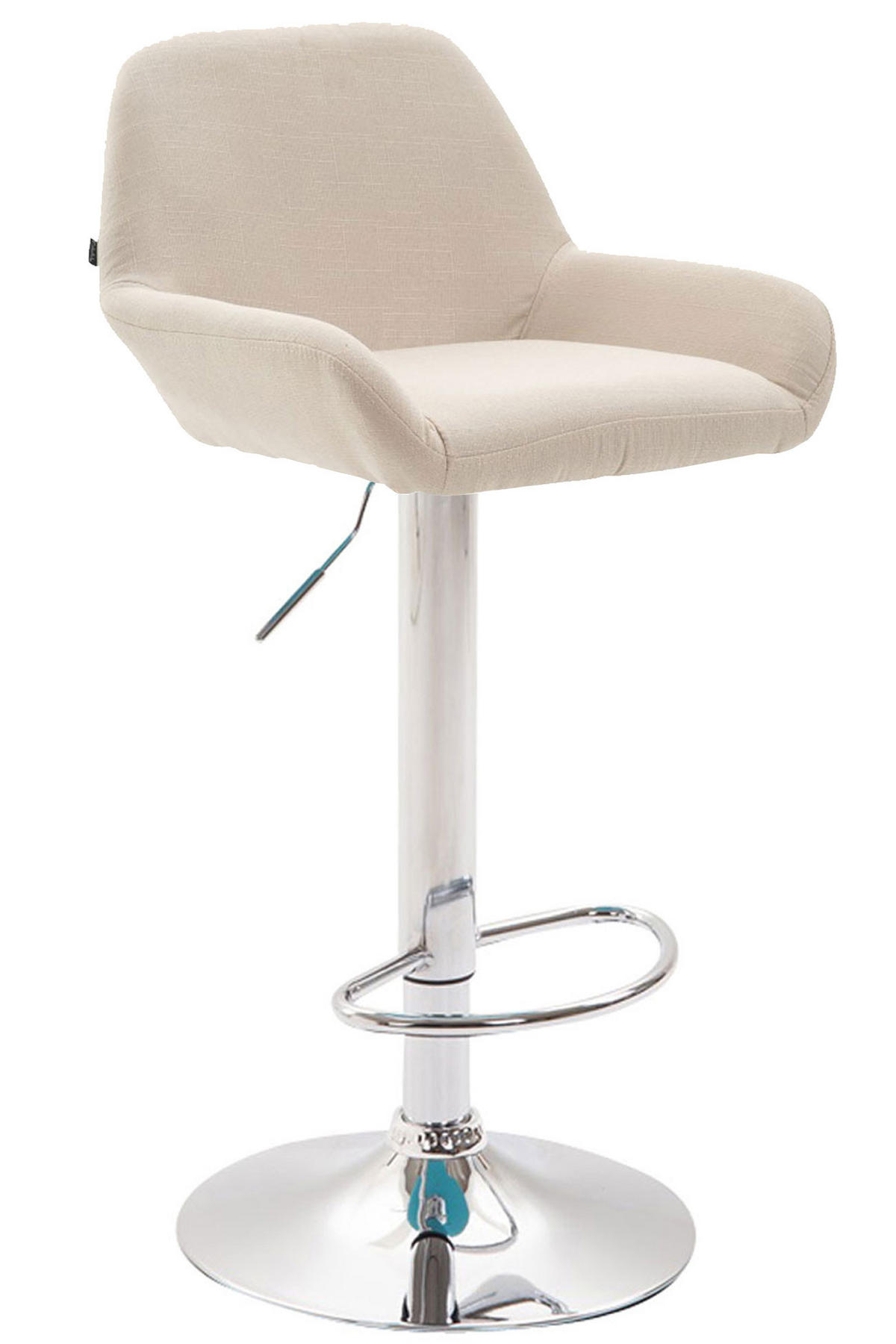 BARHOCKER DUBLIN Creme Stoff Chrom - Creme, Textil/Metall (51/89/52cm) - DELUKE