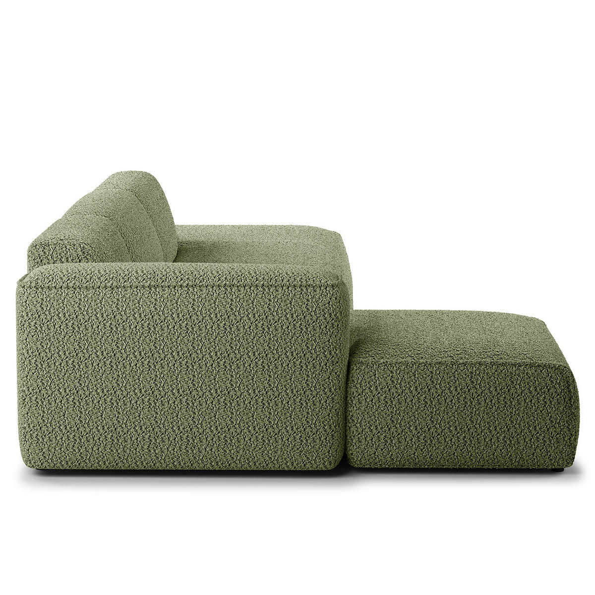 ECKSOFA mit Chaiselongue - Schwarz/Grün, Kunststoff/Textil (290/173cm) - home24