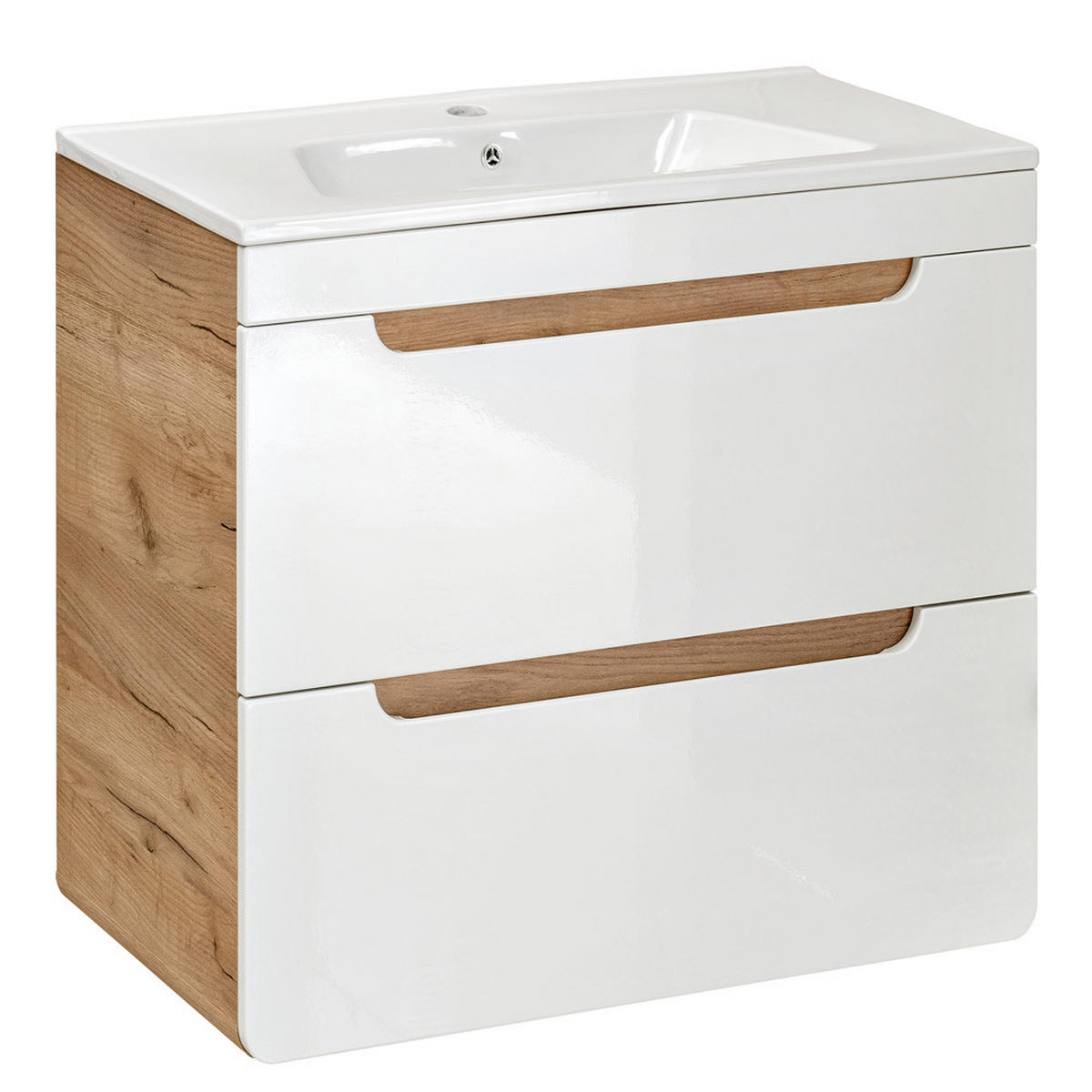 BADMÖBEL-SET 2-TLG. Luton-56 - Weiß, Holzwerkstoff (61/200/46cm) - Lomado