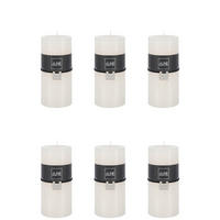 DUFTKERZE ZART - Vanille - L - 52 Std. - 6er set - Creme, Paraffin (7/15cm) - J-Line
