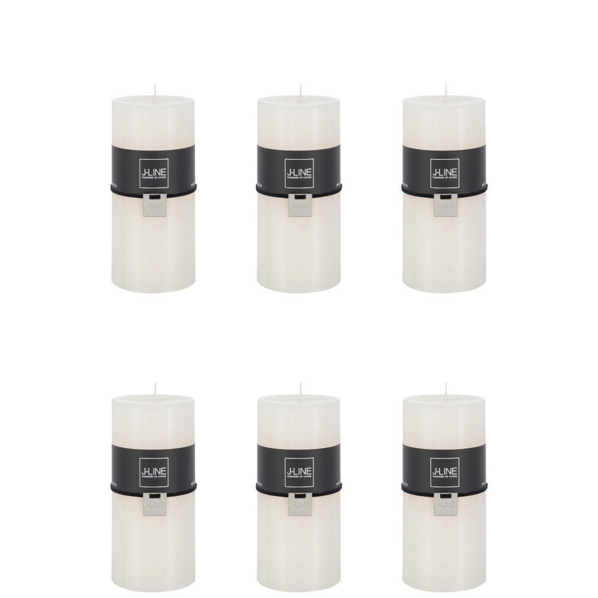 DUFTKERZE ZART - Vanille - L - 52 Std. - 6er set - Creme, Paraffin (7/15cm) - J-Line