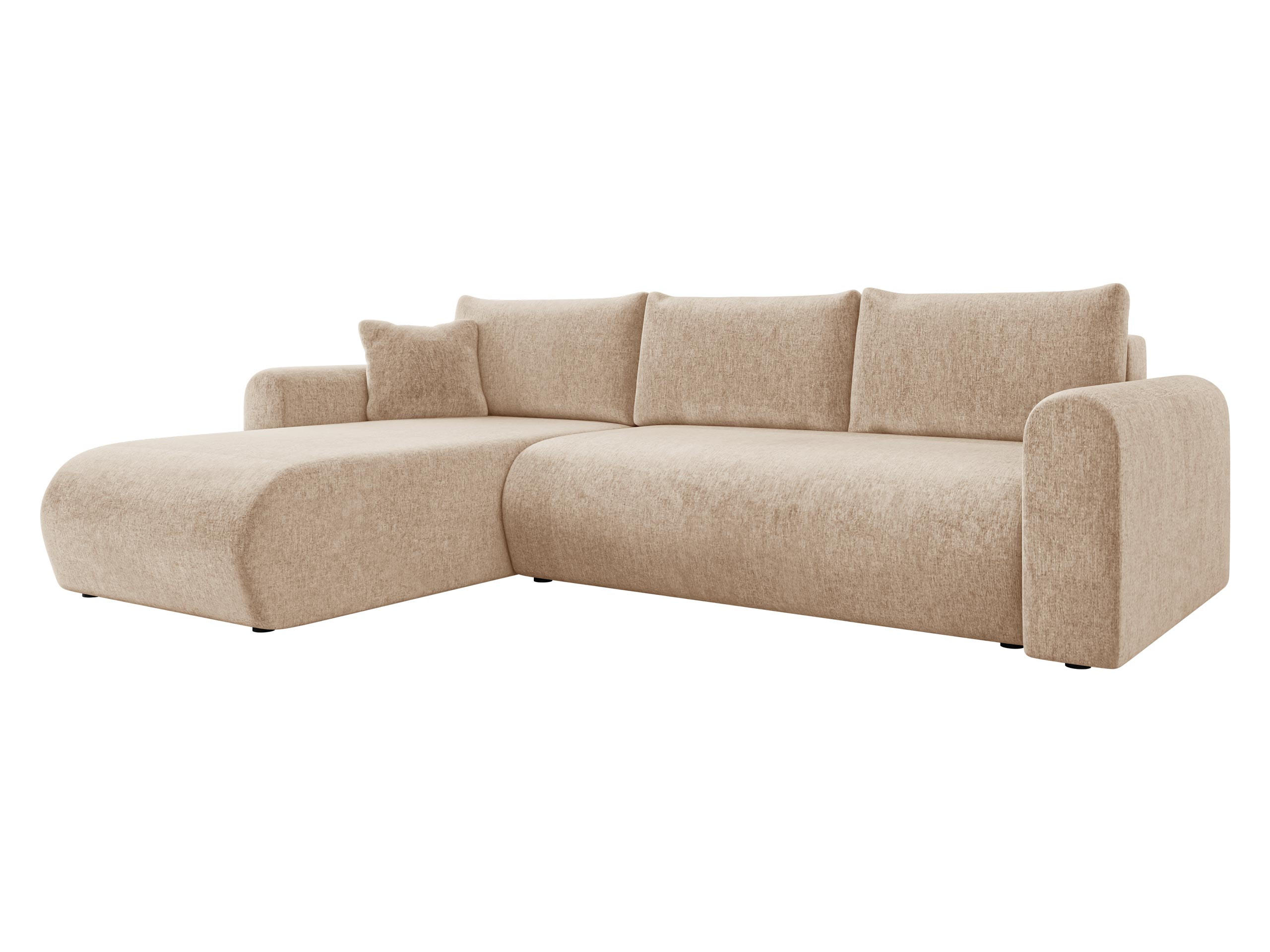 ECKSOFA Eliwo - Beige/Schwarz, Holz/Textil (252/158cm) - MIRJAN24