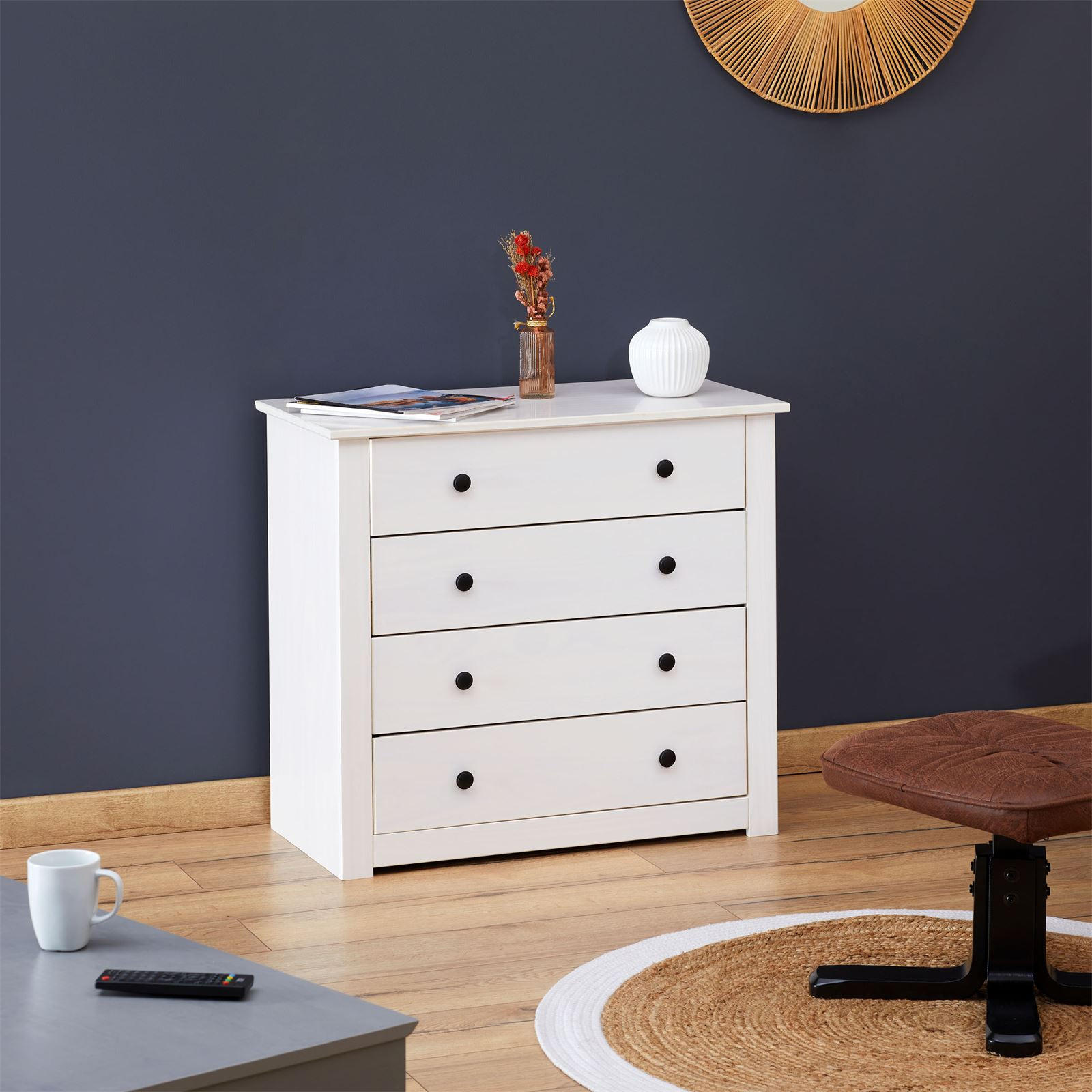 KOMMODE PAULO - Weiß, Holz (80/74/40cm) - CARO-Möbel