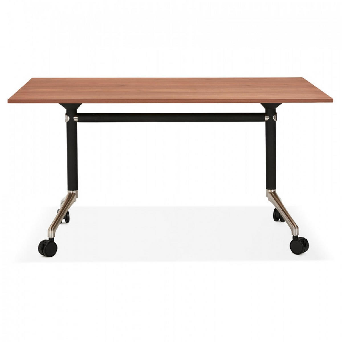 SCHREIBTISCH braun 140x70x73 cm - Schwarz/Braun, Holz/Metall (140/70/73cm) - AlterEgo