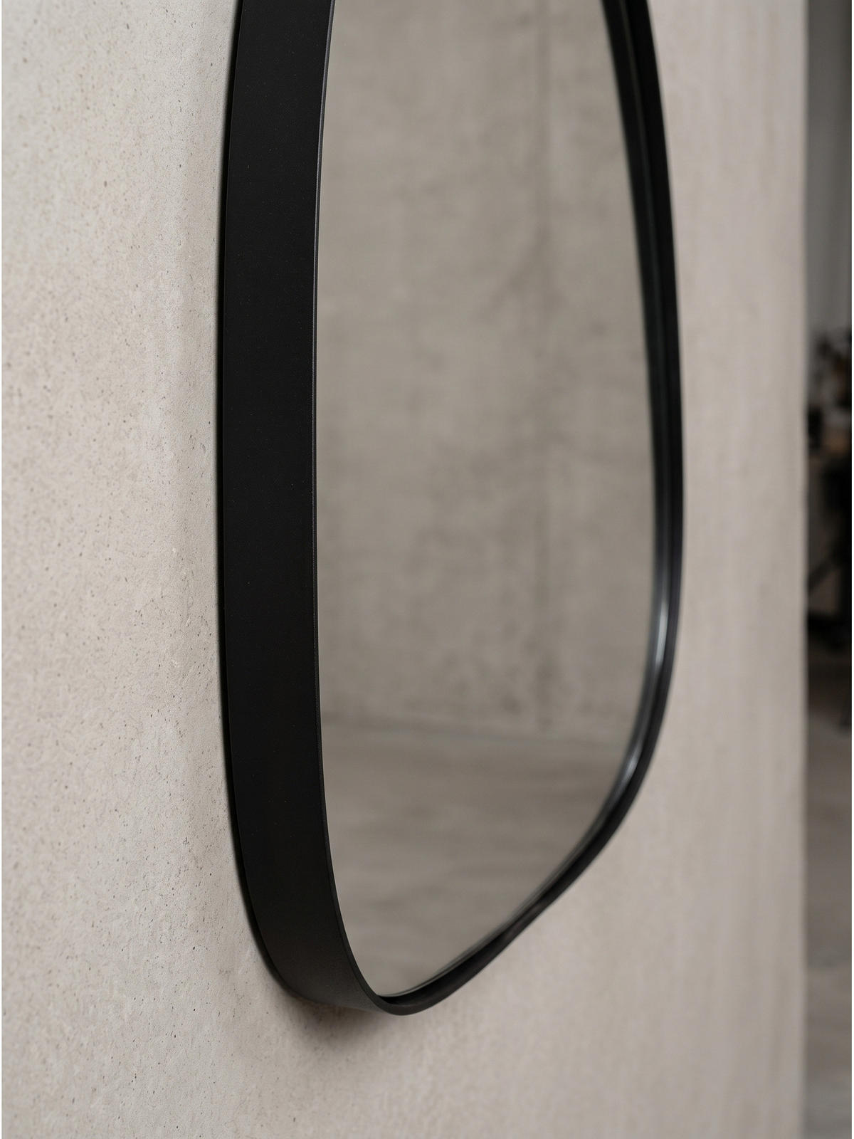 WANDSPIEGEL Asymmetrisch Metall Schwarz 53x60 cm Moderner Rahmen - Schwarz, Glas (53/60/3cm) - KADIMA DESIGN