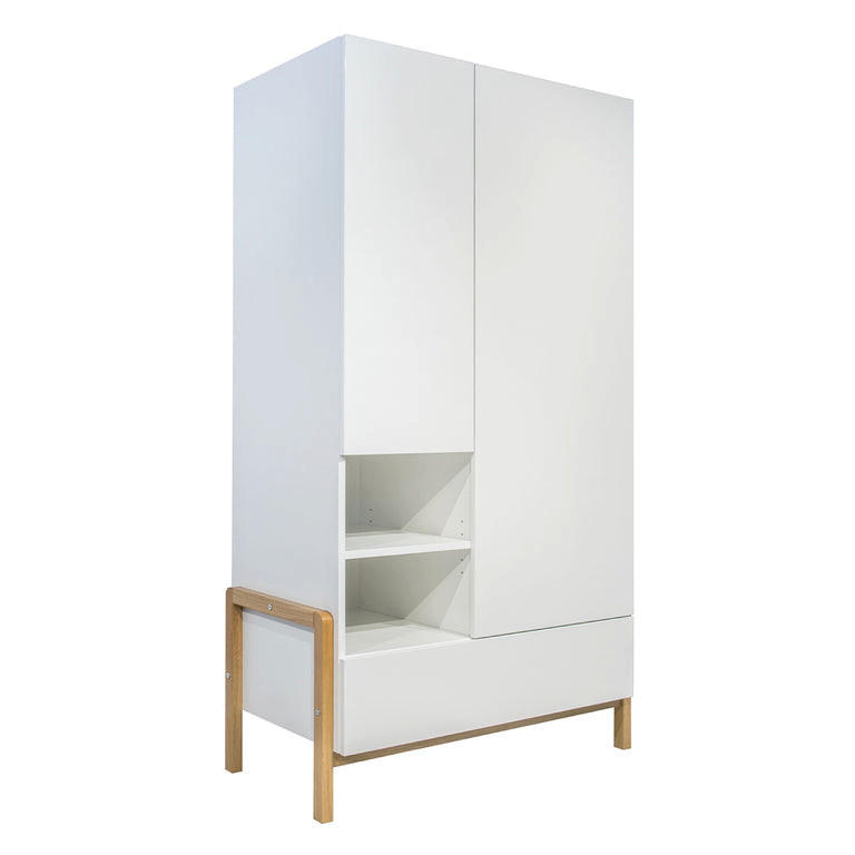 ORMAR 2 vrata Bijelo i drvo - bijela, drvni materijal (100/180/55cm) - Petits-meubles