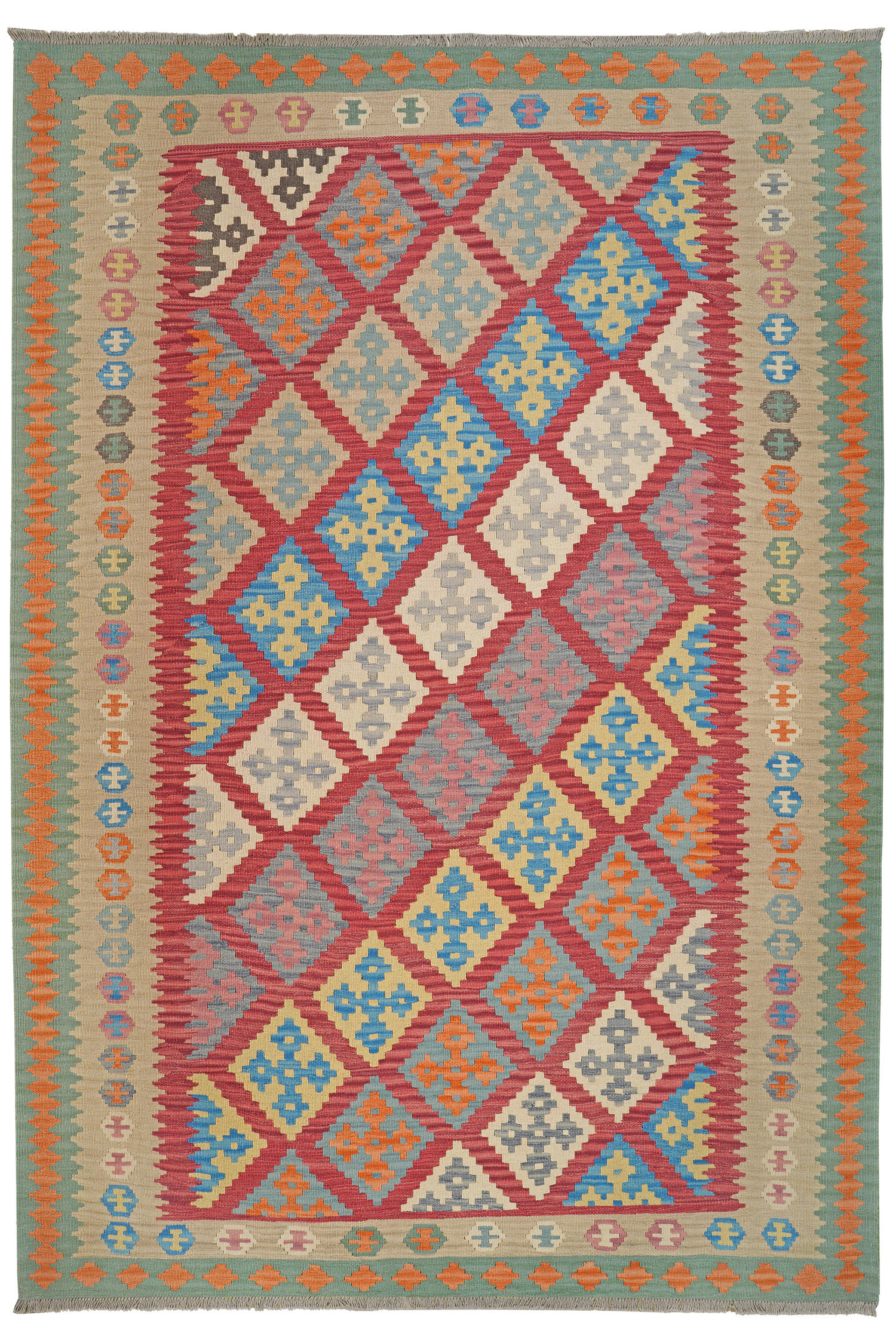 HANDWEBTEPPICH Kelim Gashgai Rot 298/208 cm Schurwolle - Rot, Textil (208/298cm) - Looma