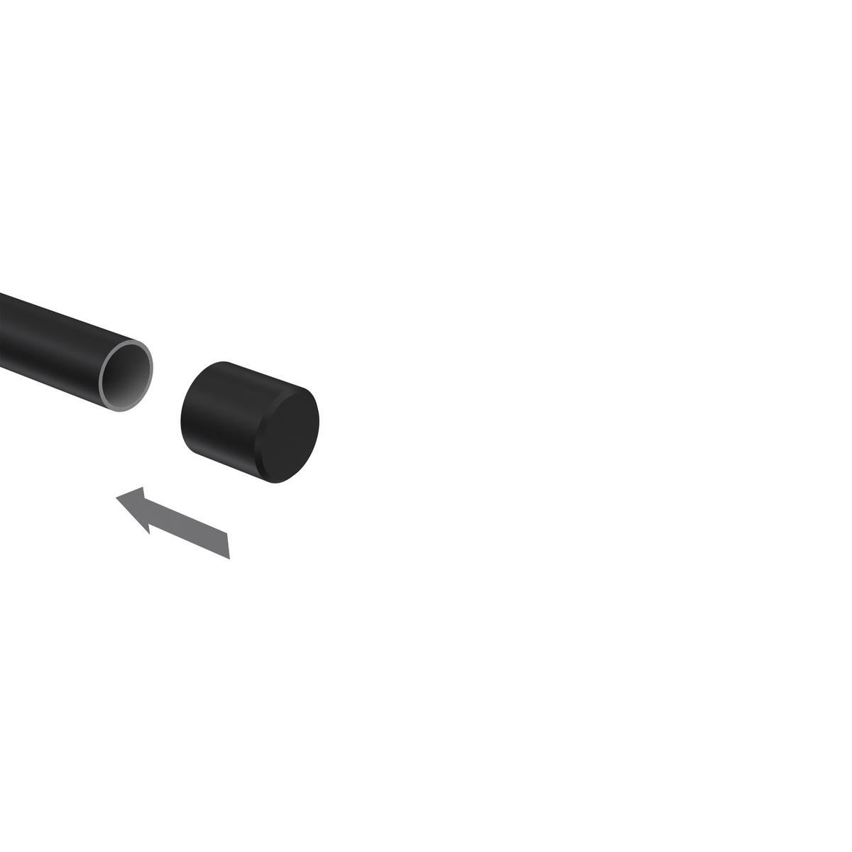 ENDSTÜCKE FÜR GARDINENSTANGEN 16 mm Ø, Lucan Schwarz, Packung 2 Stück - Schwarz, Metall (1.5/2.2/2.2cm) - INTERDECO