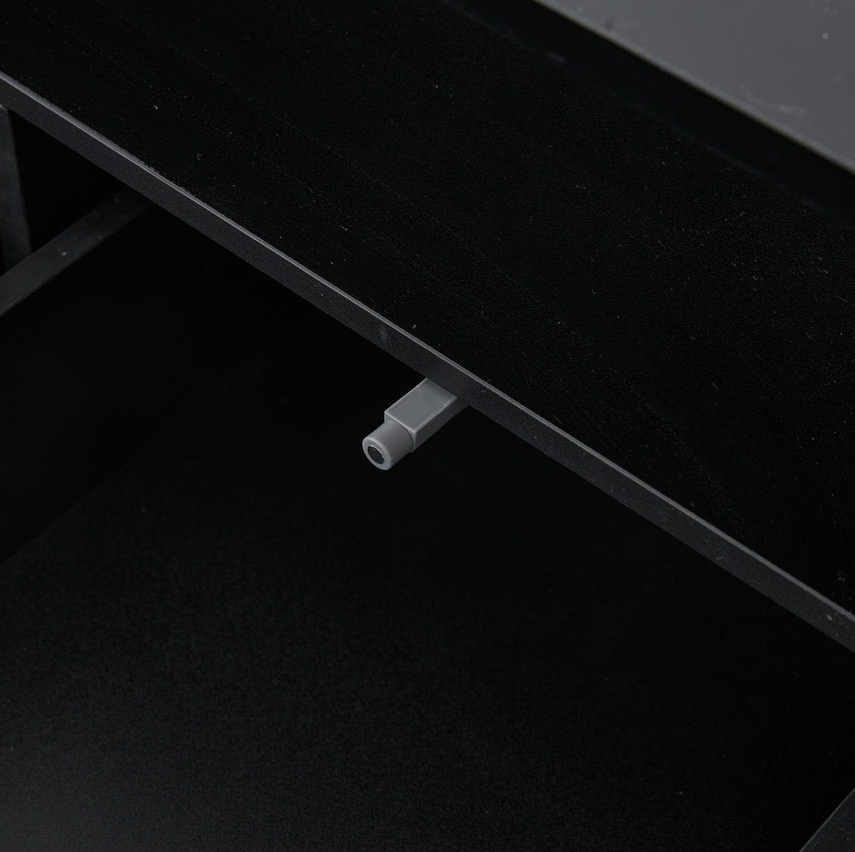 COUCHTISCH 100/50/35 cm schwarz aus Spanplatte mit LED und 2 Schubladen - Schwarz, Holzwerkstoff (100/50/35cm) - OKMYHOME