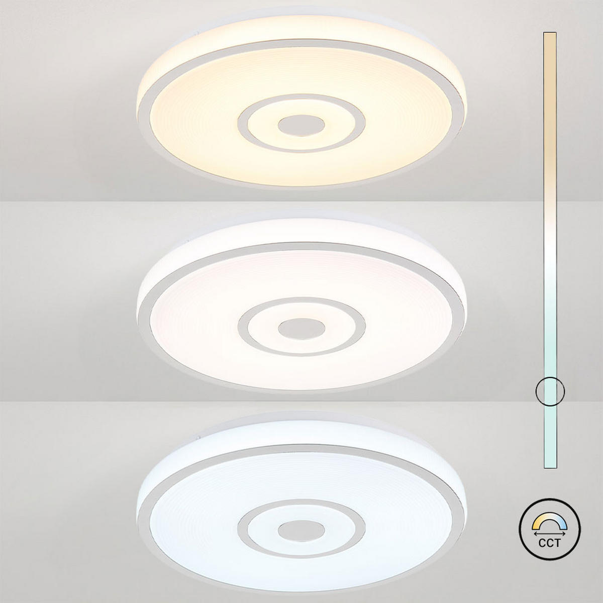 LED DECKENLEUCHTE Callie Chrom Weiß - Weiß, Metall (38/38/5.5cm) - Globo Lighting