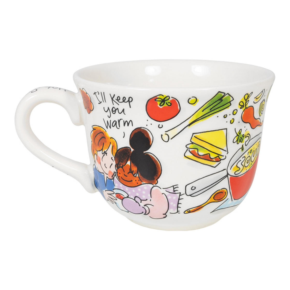 SUPPENSCHALE In Flammen in Bunt - 14cm - Multicolor, Keramik (12.7/16.2/9.7cm) - Blond Amsterdam