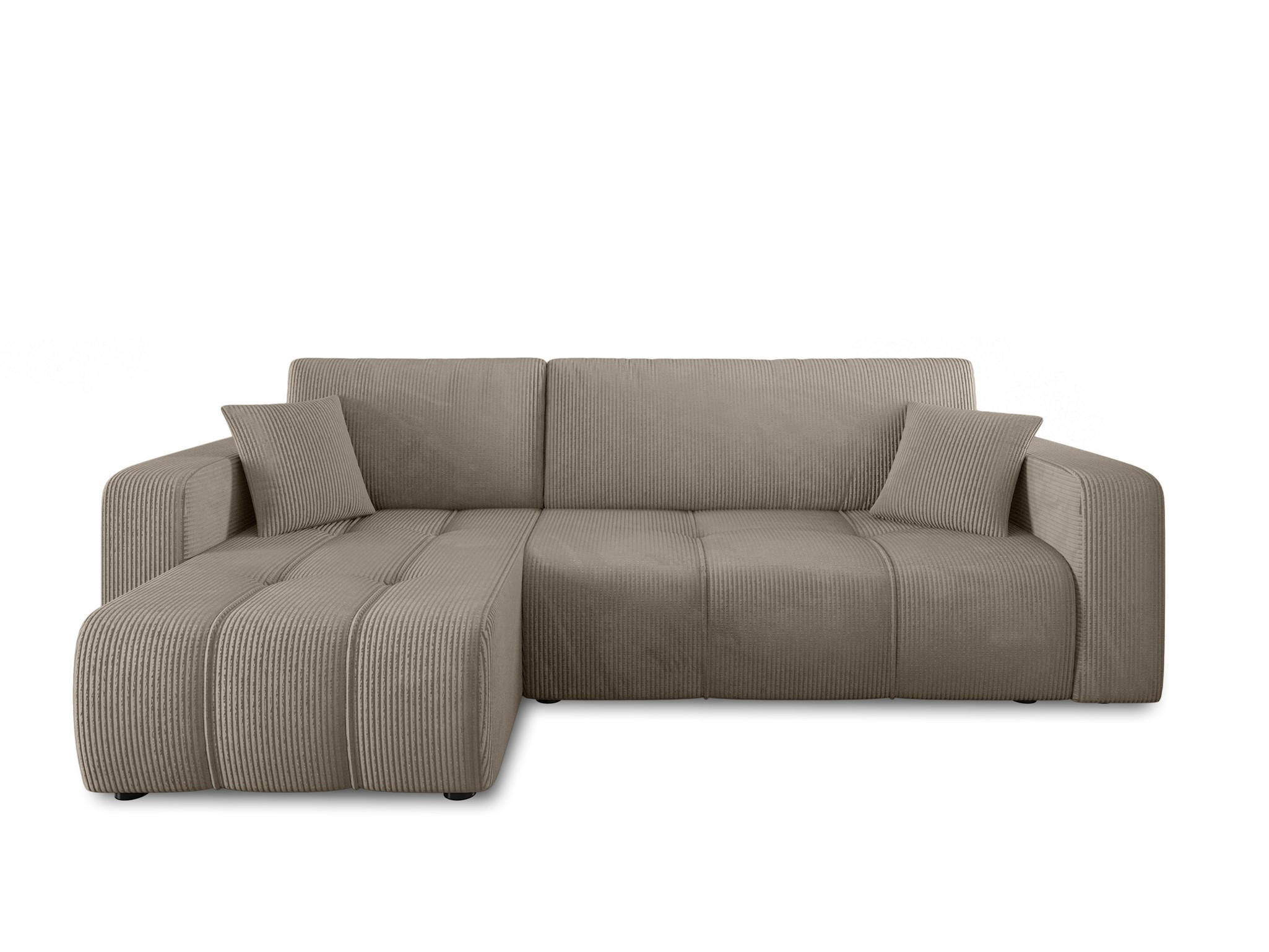 ECKSOFA Dagny Mit Schlaffunktion - Braun, Holzwerkstoff/Textil (248/146cm) - Fun Möbel