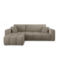 ECKSOFA Dagny Mit Schlaffunktion - Braun, Holzwerkstoff/Textil (248/146cm) - Fun Möbel