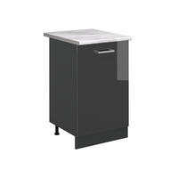 SPODNÍ SKŘÍŇKA KUCHYŇSKÉ LINKY R-Line, Antracitový vysoký lesk/Antracit, 50 cm pracovná doska Mramor - antracitová, kompozitní dřevo (50/81.6/60cm) - Vicco