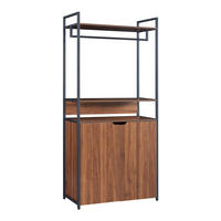 GARDEROBENSTÄNDER Larem - Walnussfarben/Schwarz, Holzwerkstoff/Metall (84/180/40cm) - [en.casa]