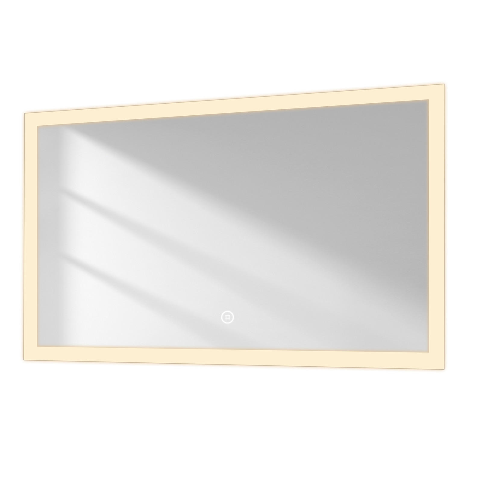 BADSPIEGEL mit Touch-Schalter Beleuchtung 100/60/3,5 cm - Weiß, Glas (60/3.5/100cm) - EMKE