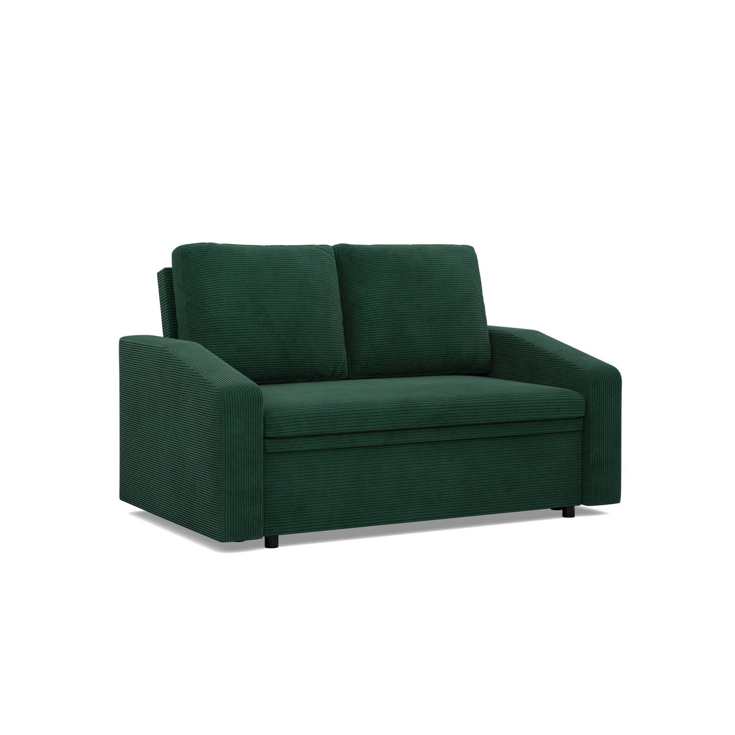 SOFA 2-SITZER MIT SCHLAFFUNKTION NEO, Cord - Dunkelgrün - Smaragdgrün, Textil (148/90/87cm) - Mebligo