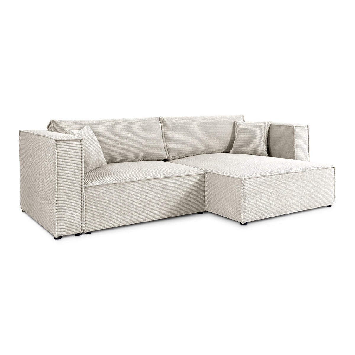 SOFA Jimmy 3 Sitzplätze Weiß-Beige - Weiß, Holz (245/77/148cm) - Petits-meubles