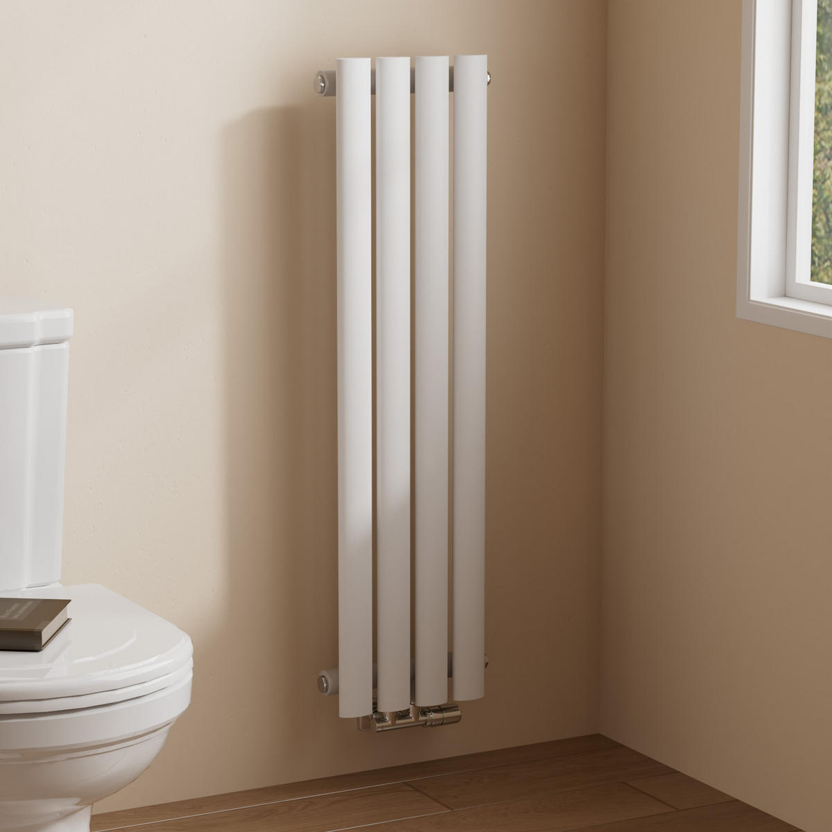 HEIZKÖRPER Doppelrohr vertikal montierbar Weiß 24/90/5,8 cm - Weiß Hochglanz, Metall (24/90/5.8cm) - EMKE
